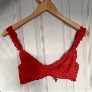 Aerie Red Lace Bralette 34C